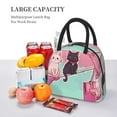 thumbnail image 5 of Daiia Cats On Broomstick Pattern Lunch Bag , Insulated Lunch Box, Small Leakproof Cooler Food Lunch Containers Reusable High Capacity Lunch Tote Bags-One Size, 5 of 6