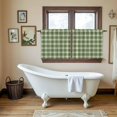 thumbnail image 5 of Green Gingham Tier Curtains 24 Inch Length, Farmhouse Buffalo Plaid Checkered Cafe Short Curtains for Bathroom Over Sink, Small Kitchen Curtain Light Filtering Tiered Drapes 2 Panels 27.5"Wx24"L, 5 of 9