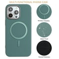 thumbnail image 2 of for iPhone 12 Pro / 12 PU Leather Case, Classic Phone Case Smooth Matte [Compatible with Magsafe], Plating Bumper Frame Lightweight Magnetic Anti-Scratch Cover for iPhone 12 Pro / 12, Green, 2 of 6