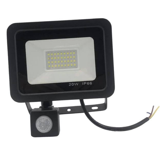 Proyector impermeable de 20 W Luz de inundación LED de inducción de encendido/apagado automático, CA 175-265 V Cola Luz de inundación del LED