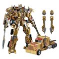 thumbnail image 2 of Figura de acción de Optimus Prime de oro de 28 cm, robot transformable, juguete de aleación parcial, camión, coche, regalo de Navidad para niño, 2 of 5