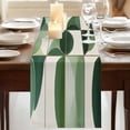 thumbnail image 3 of Green Geometric 72 Inch Table Runner, Contemporary Abstract Color Block Farmhouse Dresser Scarf Cotton & Linen Tablerunner for Dining/Kitchen Island/Holiday Party Décor 13" x 72", 3 of 9