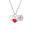 thumbnail image 2 of Delight Jewelry Silvertone Slanted Open Heart - Red Heart Nurse Strong Zoe Necklace, 2 of 4