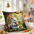 thumbnail image 7 of Throw Pillow Covers 18x18, Easter Decorations Pillow Cases with Bunny Patterns, Spring Decor for Bedroom Couch Cushion Cover, Green, 7 of 7