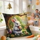 thumbnail image 4 of Cubiertas de Almohada Al Aire Libre Conejos de Primavera Huevo de Pascua Floral Sofá Cubierta de Cojín Decorativo Funda de Almohada Decorativa de Vacaciones 45x45cm/17.72x17.72In Cubiertas de Almohada, 4 of 6