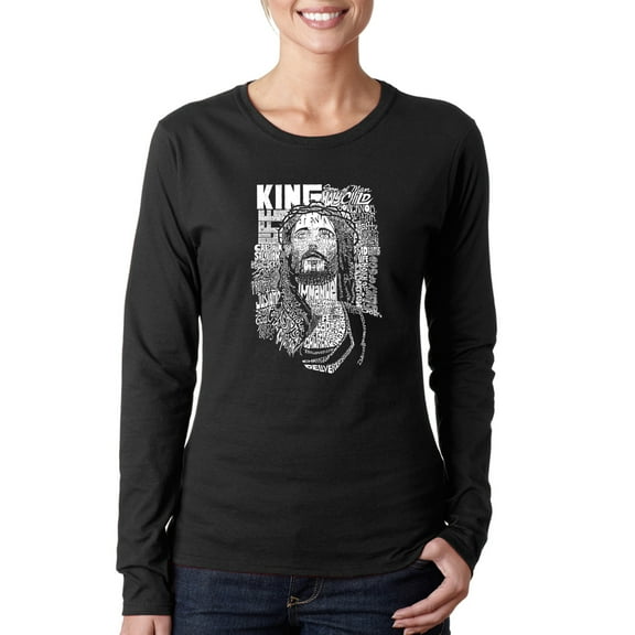 LA Pop Art Women's Word Art Long Sleeve T-Shirt - JESUS