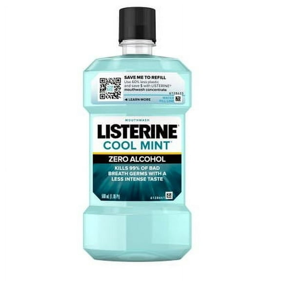 Listerine zero Alcohol Mouthwash, Clean Mint, 500 ml