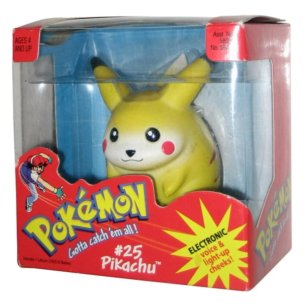 Pokemon 25 Pikachu Electronic Voice & Light Up Cheeks Hasbro (1998