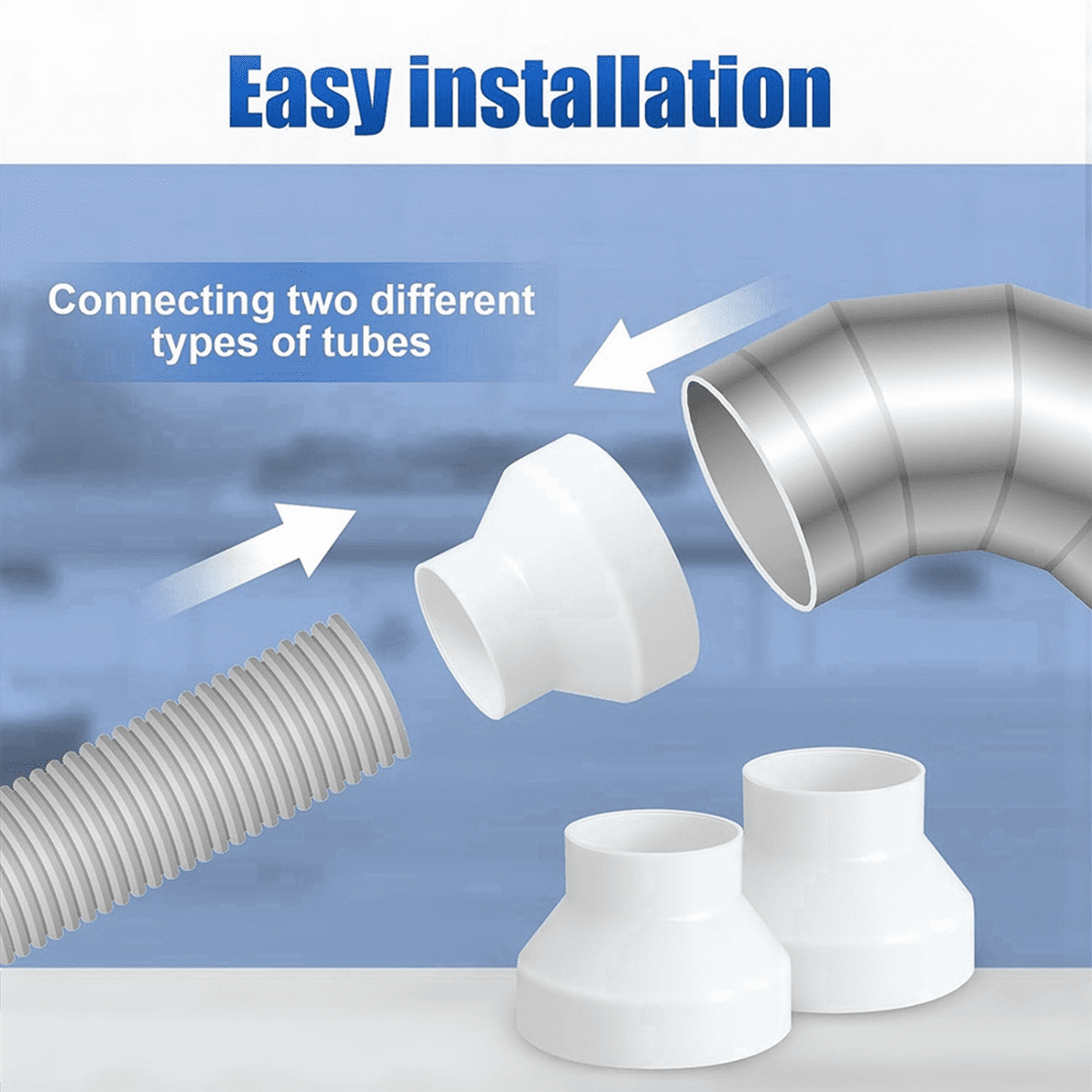 12 Pcs 6 to 4 Inch Duct Reducer Increaser ABS Air Duct Adapter Duct Fan or Dryer Vent Adapter  Pipe Connector, White