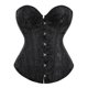 thumbnail image 2 of Tops de corsé Prolriy para mujer, conjuntos de top de corsé con bustier para mujer, faja de cintura de satén negro, tops góticos de talla grande, tops de mujer negros XXXXL, 2 of 4