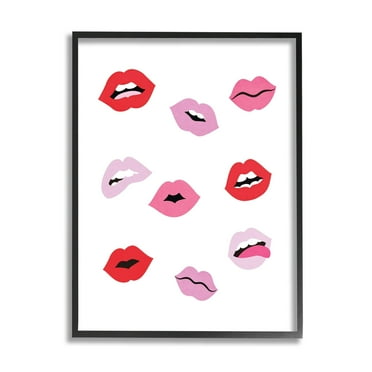 Stupell Industries Expressive Seductive Lips Red Lipstick Shades,24 x 30, Design by JJ Design House LLC