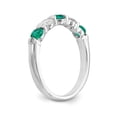 thumbnail image 6 of Solid 14k White Gold Diamond Emerald Green May Gemstone Wedding Band Ring Size 6 (.306 cttw.), 6 of 8