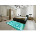 thumbnail image 5 of Ahgly Company Machine Washable Indoor Square Transitional Dark Turquoise Green Area Rugs, 6' Square, 5 of 7