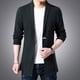 thumbnail image 3 of Suéteres de punto extra largos de otoño para hombre, chaquetas, cárdigan de estilo largo para hombre, abrigo de suéter de color sólido, 3 of 5