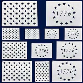 American Flag 50 Star Stencil by StudioR12 Reusable Template Use for Patriotic Arts, Crafts, DIY Decor Painting, Mixed Media, Air Brushing Select Size
