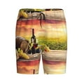 thumbnail image 4 of Gaeub Red Wine Glasses Printed Men's Short Pajama Pants, Lightweight Lounge & Sleep Bottoms Keep You Cool - Small, 4 of 9