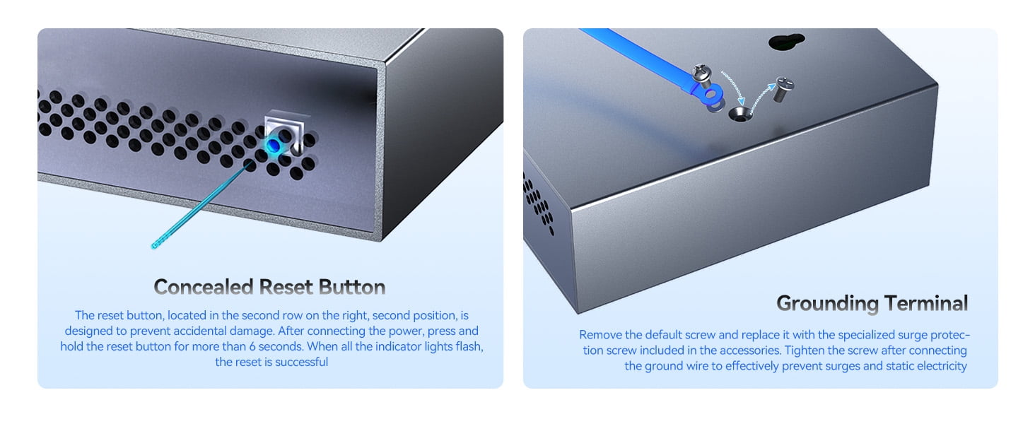6-Port 2.5G Web Managed Ethernet Switch, VLAN/QoS/STP/IGMP/LACP Supported, Fanless Easy Smart 2.5Gb Network Switch, Aluminum Housing, Desktop/Wall-Mount
