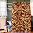 thumbnail image 6 of Brown Leopard Print Shower Curtain Set with Hooks, Wild Animal Abstract Texture Waterproof Fabric Bathroom Curtains Decor Home Accessories,Stall 36 X 72 Inch, 6 of 9
