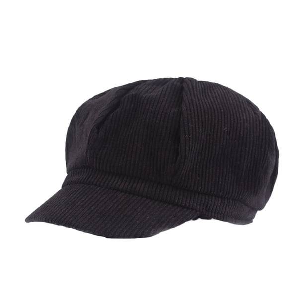 Gorra de vendedor de periódicos Qarigey Sombrero octogonal negro
