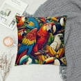 thumbnail image 2 of JEUXUS Aesthetic Decorative Short Plush Pillowcase Watercolor Birds Cute Toucan Parrot Wild Animal White, 2 of 5
