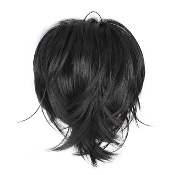 Grab Clip Type Fluffy Short Ponytail Wig Stylish Simple Hair Extensions Wig for Role Playing