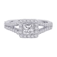 thumbnail image 2 of KATARINA 14K White Gold, Diamond Engagement Ring with Princess Cut Center Diamond (1 1/2 cttw), 2 of 5