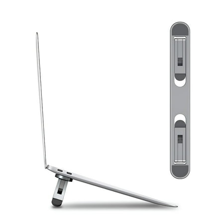 LAMIRO Laptop Riser for Desk – Aluminum Foldable Laptop Stand for 10"-16" Models Including MacBook, MacBook Air, , HP and More – Self-Adhesive Portable Laptop Stand with Non-Skid Feet