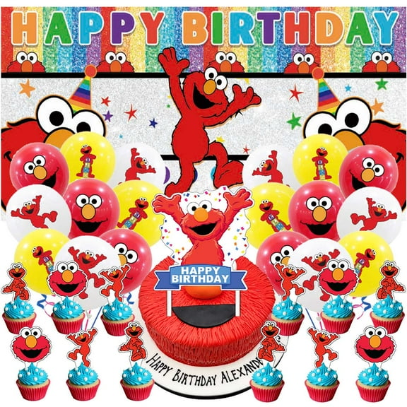 Elmo Party Supplies Latex Balloons Decor Banner Backdrop Kit Birthday Decorations