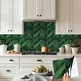 thumbnail image 6 of 10pcs Chevron Peel and Stick Backsplash Tiles 11.4"×9", Stick on Backsplash Self Adhesive Wall Tile for Kitchen Bathroom Office - 10 Sheets, Deep Green, 6 of 8