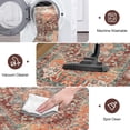 thumbnail image 4 of Washable Runner Rug, 2x8 Non-Slip Boho Vintage Hallway Rug Runner with Rubber Backing, Stain Resistant & Low Pile Faux Wool Distressed Carpet Runner for Bedroom, Kitchen, Laundry, Entrance Rust/Dull, 4 of 5