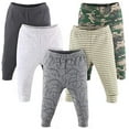 thumbnail image 1 of The Peanutshell Camo and Dinosaur Baby Pants for Boys 5 Pack Set 6 Months, 1 of 2