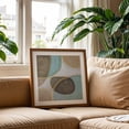 thumbnail image 2 of Shapes Mid Century Art Teal Grey Gold - Painting Oak Framed Wall Art Print 12 x 12 inches, 2 of 8