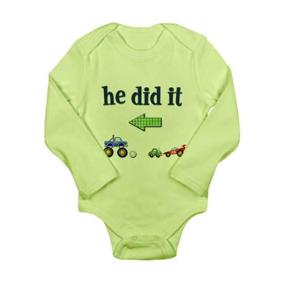 CafePress - He Did It... (Left) Infant Creeper Body Suit - Long Sleeve Infant Bodysuit