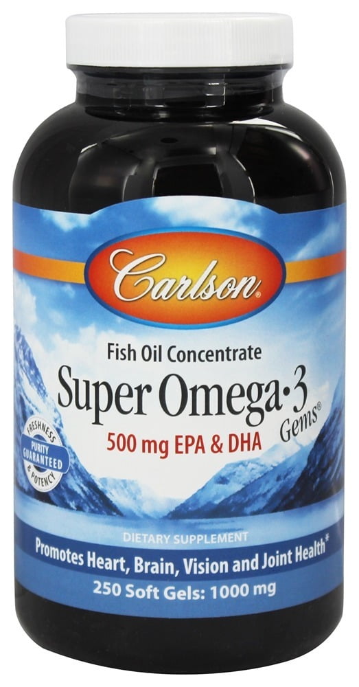 Carlson Labs - Norwegian Super Omega-3 Gems Fish Oil Concentrate 1000