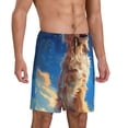 thumbnail image 2 of Logiee Starry Sky Cloud Dog Print Men's Pajama Shorts with Drawstring & Pockets,Sleep Shorts for Men,Sleepwear Bottoms,Elastic Waistband Loungewear-Large, 2 of 6