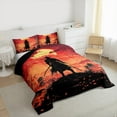 thumbnail image 3 of Homewish Japanese Samurai Bedding Comforter Set,Sakura Cherry Blossom Twin Comforter Sets,Black Orange Bedding Set For Men Women,Luxury Bedroom Decor Reversible,2-Piece, 3 of 8