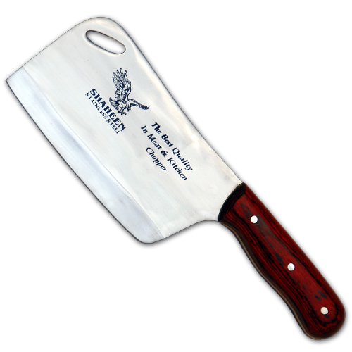 Meat Cleaver Red Frost Wood Handle