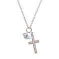 thumbnail image 2 of Delight Jewelry Silvertone Little Bird Initial - F - Everlasting Love Engraved Cross Zoey Necklace, 28", 2 of 4