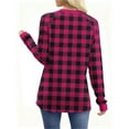 thumbnail image 4 of Christmas round-neck checked sweatershirts, printed long-sleeved tops, Fall and winter fashion outfits, 4 of 8