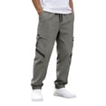 thumbnail image 2 of Blmnix Hiking Pants Mens Pants Baggy Carpenter Cargo Pants Jean Full Taper Low Rise Gray Mens Casual Pants,L, 2 of 9