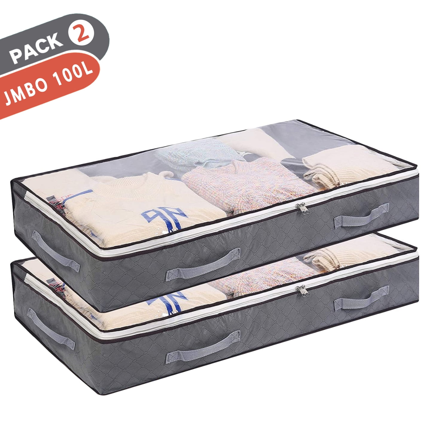JORKING Under Bed Storage Bags, 100L Underbed Storage Containers