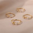 thumbnail image 2 of PAURO Initial Rings for Women Open Adjustable Cubic Zirconia Letter Alphabet Silver Plated Stainless Steel Jewelry Gold Letter D, 2 of 3
