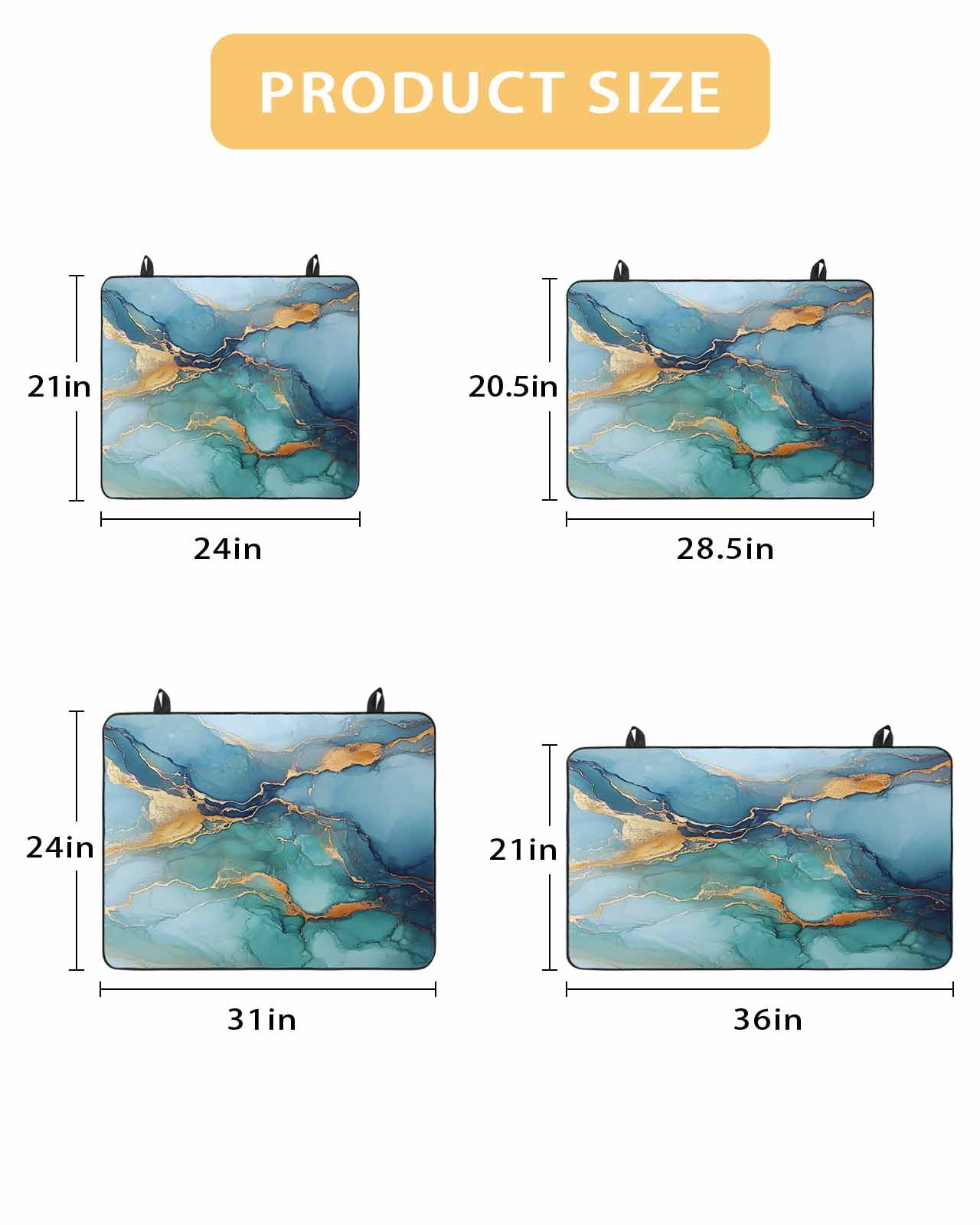 nqOlkjepod Large Induction Cooktop Protector Mat 36"x21", Turquoise Blue Stove Top Covers for Electric Stove, Modern Teal Gold Marble Textured Stove Burner Cover Mats, Glass Top Stove Cover