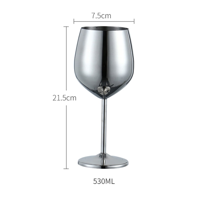 مناشدة راحة البال الظالم  TOTOKA 2pcs Stainless Steel Wine Glasses Single-Walled Insulated  Unbreakable Goblets Metal Stemmed Wine Tumblers - Walmart.com