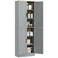 thumbnail image 2 of HOMCOM 67" Freestanding Kitchen Pantry, 4-Door Storage Cabinet Organizer with Adjustable Shelves and Doors, Distressed Gray, 2 of 9