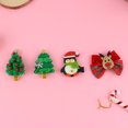 thumbnail image 4 of Injueey Clip de pelo de Navidad Clips laterales de acero inoxidable Pajarita de colores Pasador de árbol de Navidad Bayas rojas Copo de nieve Kits de decoración para fiestas Pingüino, 4 of 6