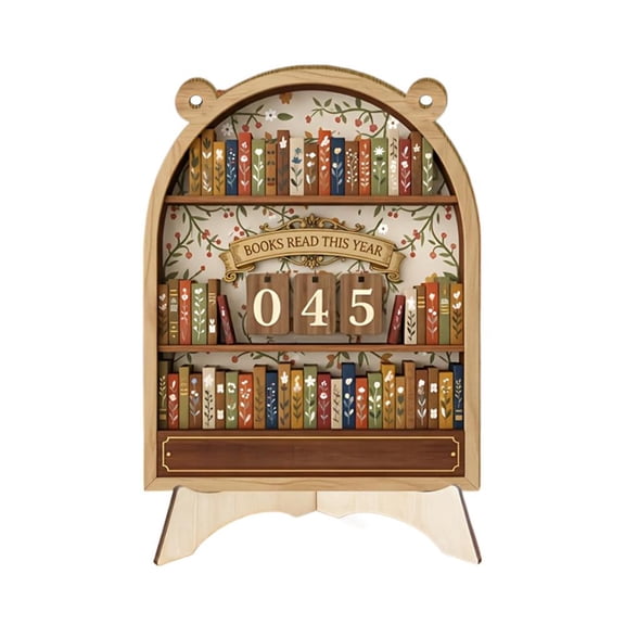 Floral Books Read This Year Counter, Books Read Counter for Reading Goal Challenge, Bookish Gift for Teachers & Readers, Home Library Decor