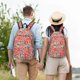 thumbnail image 4 of Disketp Small Coral Red Flowers print Canvas Backpack Lightweight Travel Daypack Student Rucksack Laptop Backpack-, 4 of 5