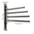 thumbnail image 3 of Swivel Towel Rack Thicken 4 Arm Towel Bar 180° Space Saving Wall Mounted Towel Holder With Hook Rustproof Swing Out Towel Hanger For Bathroom Kitchen Grey Bathroom Products Home Decor, 3 of 4
