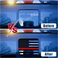 thumbnail image 2 of GHSDFBB Rear Middle Window Decals,American Flag Vinyl Decal Compatible with Ford F150 F250 F350 F450 2015-2024,USA Flag Back Sliding Window Sticker(Red+Black,1PC), 2 of 6